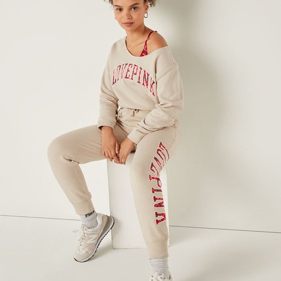 VICTORIA'S SECRET PINK FLEECE CROPPED SWEATSHIRT- NWT - Picture 3 of 4